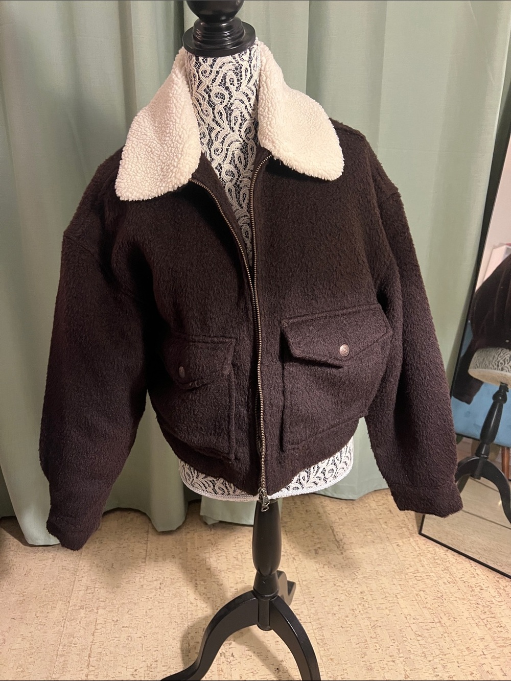 Levi's Brown Jacket with Cream Sherpa Collar